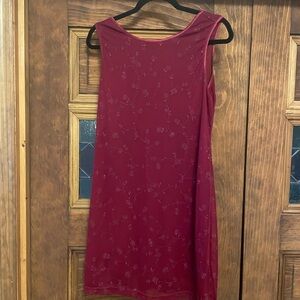City Triangles Y2K Short Red Dress with Sparkle Rose Detailing- Size Large